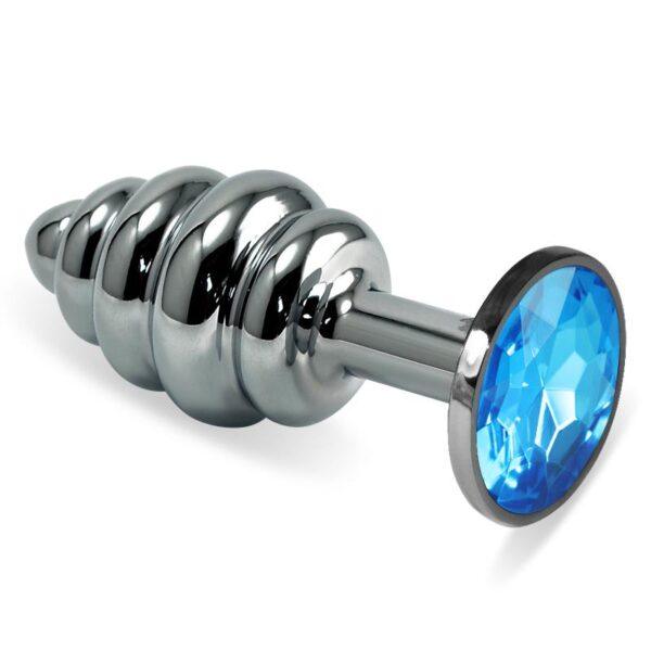 Plug Anal en Espiral Rosebud con Joya Azul-LOVETOY (LoveCherry) EAN: 6970260903790