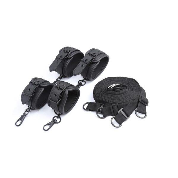 Set de Restricciones para la Cama Cuero Vegano-INTOYOU BLACK SHADOW (LoveCherry) EAN: 8436583790915 - Imagen 4