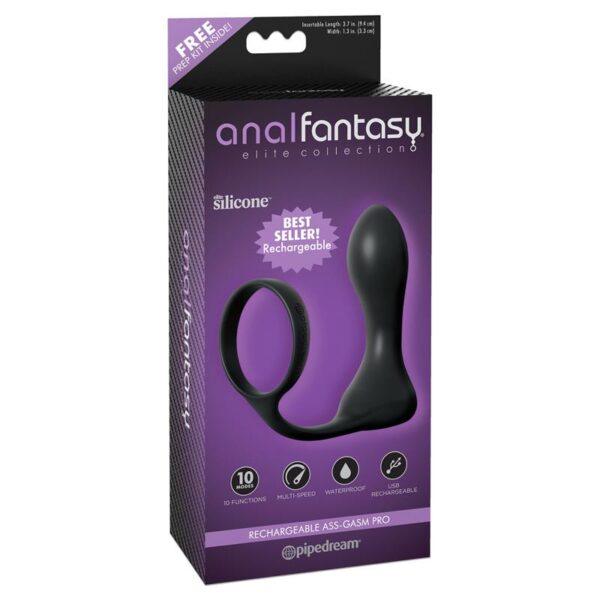 Anillo y Plug Anal Rechargeable Negro-ANAL FANTASY ELITE (LoveCherry) EAN: 603912751680 - Imagen 2