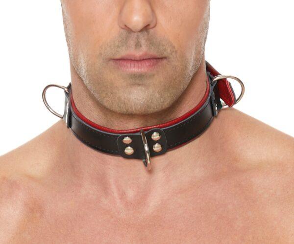 Collar Bondage Deluxe Negro-Rojo-Ouch! Harness (Fun Distri) EAN: 7423522528518