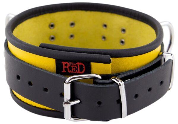 Collar de cuero 3 anillos D amarillo-negro-The Red (Fun Distri) EAN: 3701019811713 - Imagen 2