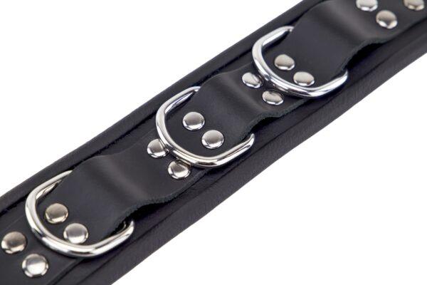 Collar de cuero 3 anillos D Negro-The Red (Fun Distri) EAN: 3701019809642 - Imagen 2
