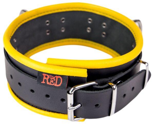 Collar de cuero - 3 anillos en D - Negro/ Amarillo-The Red (Fun Distri) EAN: 3701019809673 - Imagen 5