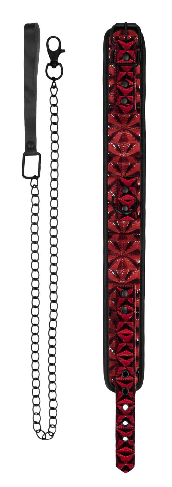 Collar rojo de lujo y plomo-Ouch! Luxury (Fun Distri) EAN: 8714273928634 - Imagen 3