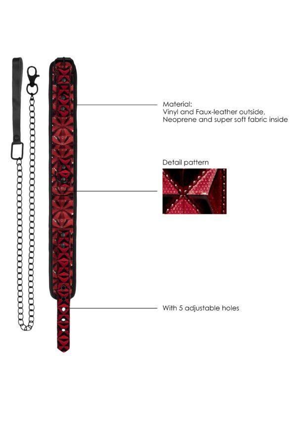 Collar rojo de lujo y plomo-Ouch! Luxury (Fun Distri) EAN: 8714273928634 - Imagen 4