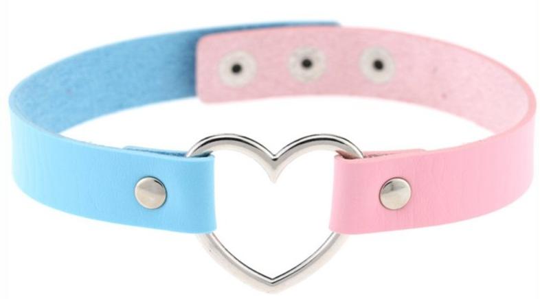 Collar HEART DUO Azul-Rosa