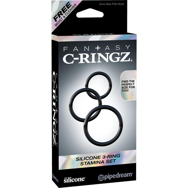 Fantasy C-Ringz Set de 3 Anillos de Silicona Color Negro-FANTASY C-RINGZ (LoveCherry) EAN: 603912358483.0 - Imagen 3