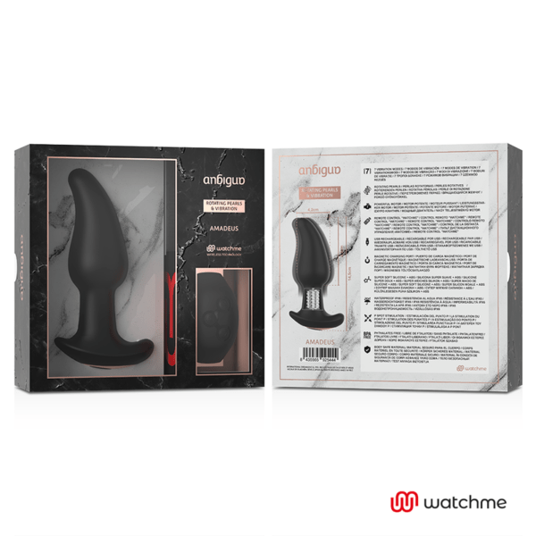 ANBIGUO - WATCHME CONTROL REMOTO PLUG ANAL VIBRADOR CON ROTACIÓN DE PERLAS AMADEUS-ANBIGUO (Dreamlove) EAN: 8435565925444 - Imagen 4