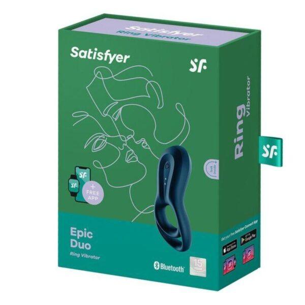 SATISFYER - EPIC DUO ANILLO VIBRADOR APP AZUL-SATISFYER CONNECT (Dreamlove) EAN: 4061504009940 - Imagen 3