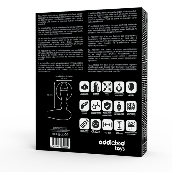 ADDICTED TOYS - PLUG INFLABLE CONTROL REMOTO 10 MODOS DE VIBRACION-ADDICTED TOYS (Dreamlove) EAN: 8435565930080 - Imagen 7