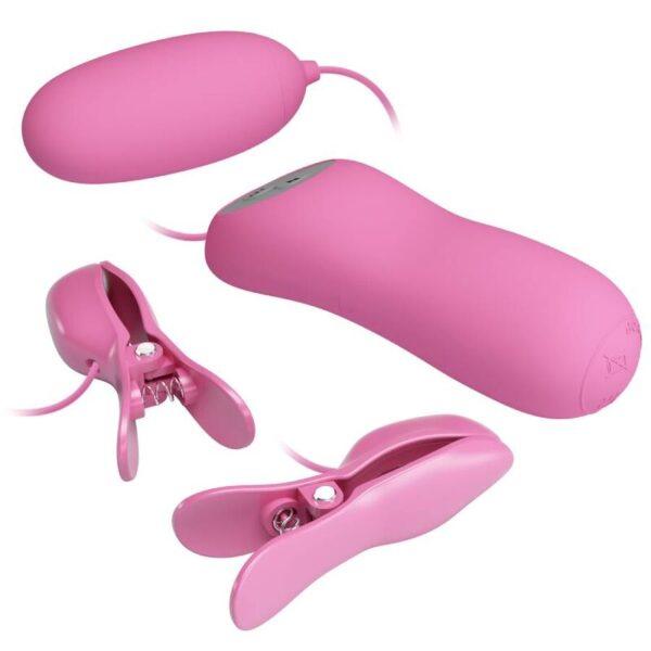 PRETTY LOVE - PINZAS CON VIBRACIÓN Y ELETROSHOCK ROSA-PRETTY LOVE (Dreamlove) EAN: 6959532334142 - Imagen 4