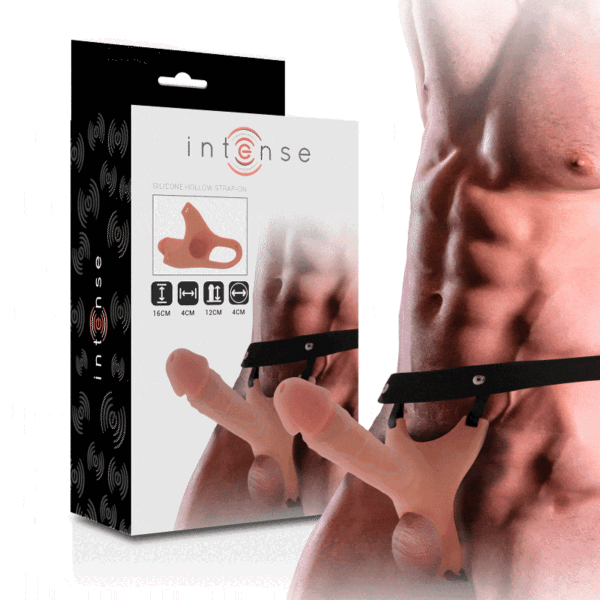 INTENSE - ARNÉS HUECO CON DILDO SILICONA 16 X 3.5 CM-INTENSE COUPLES TOYS (Dreamlove) EAN: 8435565939052 - Imagen 3