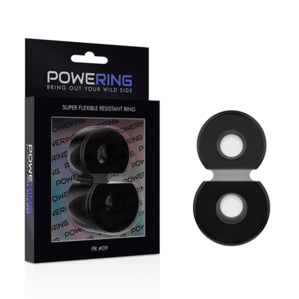 POWERING - SUPER FLEXIBLE Y RESISTENTE ANILLO PENE DOBLE PR09 NEGRO-POWERING (Dreamlove) EAN: 8435565912581 - Imagen 2