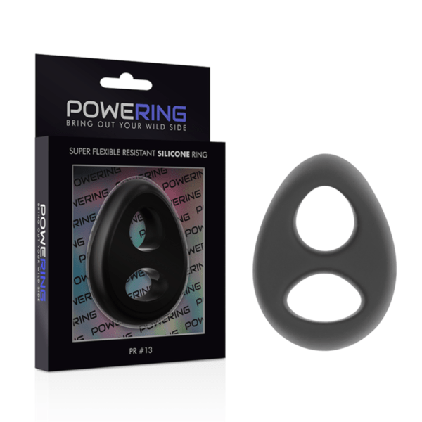 POWERING - SUPER FLEXIBLE Y RESISTENTE ANILLO PENE Y TESTÍCULOS  PR13  NEGRO-POWERING (Dreamlove) EAN: 8435565912628 - Imagen 2