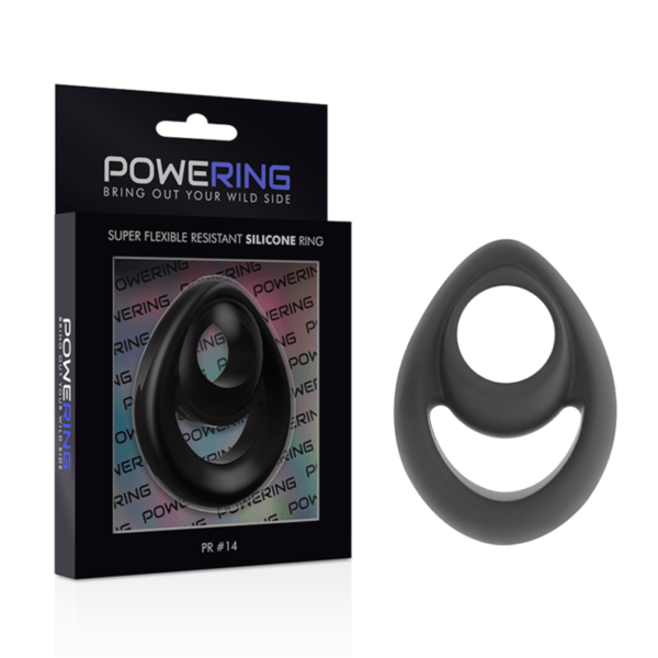 POWERING - SUPER FLEXIBLE Y RESISTENTE ANILLO PENE Y TESTÍCULOS  PR14  NEGRO-POWERING (Dreamlove) EAN: 8435565912635 - Imagen 2