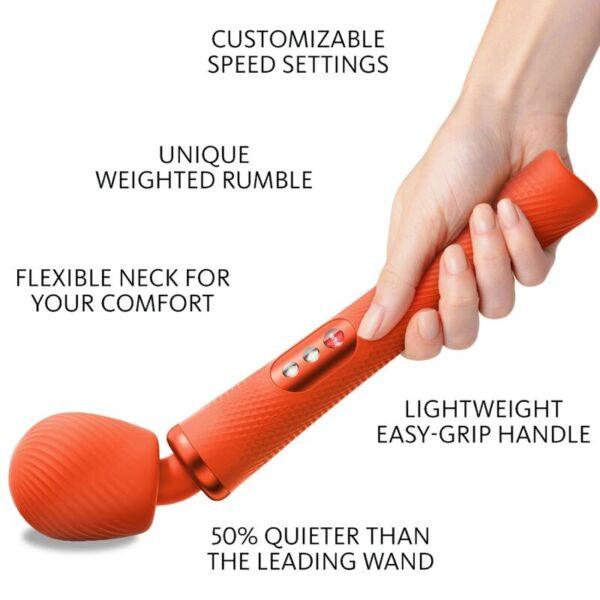 FUN FACTORY - VIM WAND RUMBLE VIBRADOR RECARGABLE SILICONA NARANJA-FUN FACTORY (Dreamlove) EAN: 4032498100005 - Imagen 2