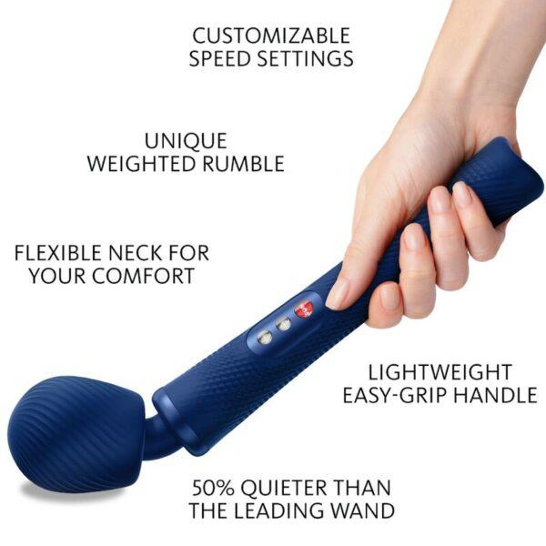 FUN FACTORY - VIM WAND RUMBLE VIBRADOR RECARGABLE SILICONA AZUL MEDIANOCHE-FUN FACTORY (Dreamlove) EAN: 4032498100012 - Imagen 2