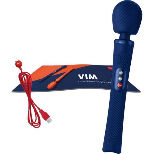 FUN FACTORY - VIM WAND RUMBLE VIBRADOR RECARGABLE SILICONA AZUL MEDIANOCHE-FUN FACTORY (Dreamlove) EAN: 4032498100012 - Imagen 5