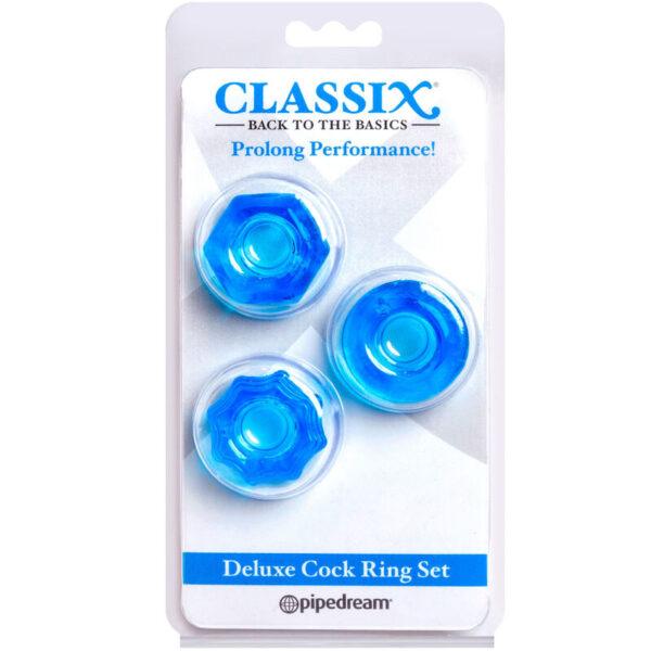 CLASSIX - SET 3 ANILLOS PENE AZUL-CLASSIX (Dreamlove) EAN: 603912760798 - Imagen 2