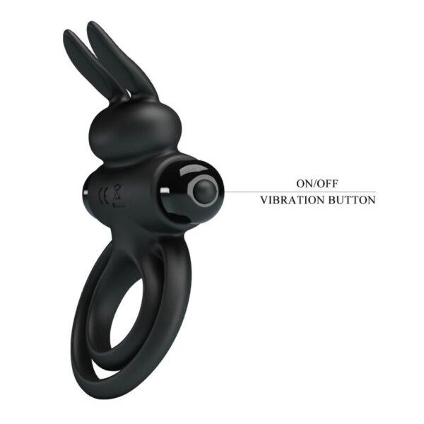 PRETTY LOVE - ANILLO VIBRADOR III CONEJO PARA PENE NEGRO-PRETTY LOVE MALE (Dreamlove) EAN: 6959532324082 - Imagen 7