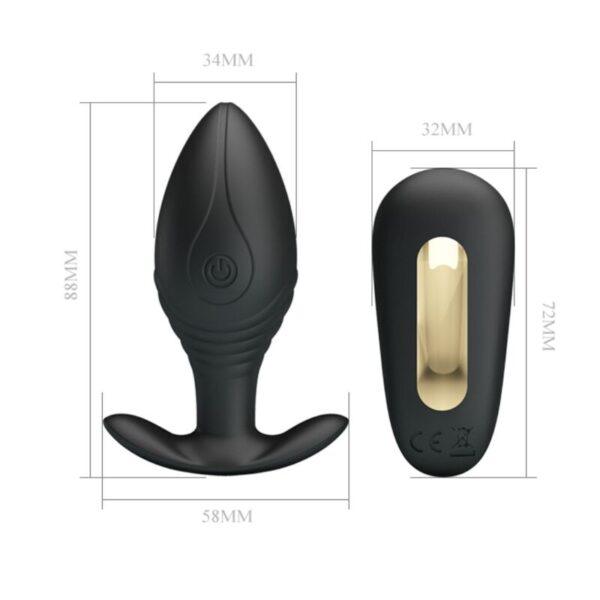 PRETTY LOVE - REGINA PLUG ANAL VIBRADOR RECARGABLE NEGRO-PRETTY LOVE BOTTOM (Dreamlove) EAN: 6959532331806 - Imagen 8