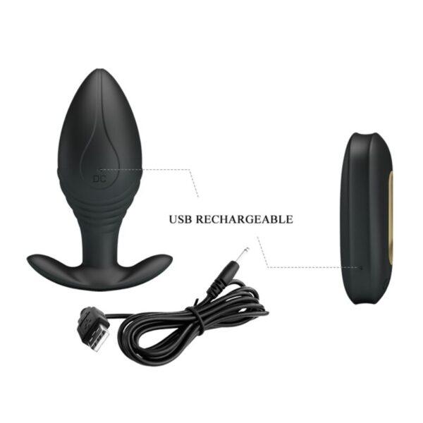 PRETTY LOVE - REGINA PLUG ANAL VIBRADOR RECARGABLE NEGRO-PRETTY LOVE BOTTOM (Dreamlove) EAN: 6959532331806 - Imagen 10