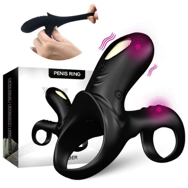 ARMONY - RANGER ANILLO DOBLE VIBRADOR PAREJA NEGRO-ARMONY FOR HIM (Dreamlove) EAN: 6972377362491 - Imagen 5