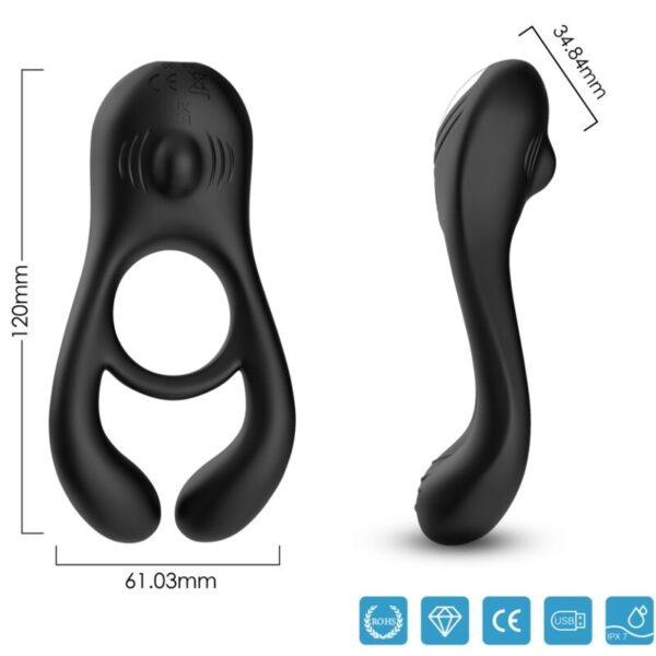 ARMONY - VEYRON ANILLO VIBRADOR DOBLE PINZA NEGRO-ARMONY FOR HIM (Dreamlove) EAN: 6972377362668