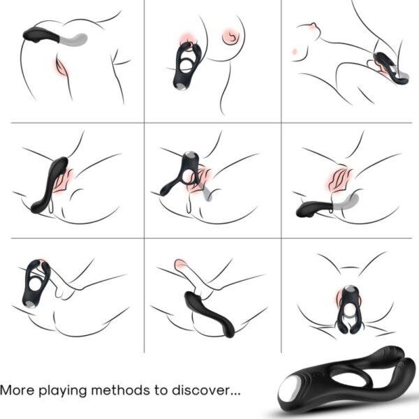 ARMONY - VEYRON ANILLO VIBRADOR DOBLE PINZA NEGRO-ARMONY FOR HIM (Dreamlove) EAN: 6972377362668 - Imagen 2