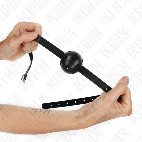 KINK - MORDAZA DE BOLA 4.5 CM TRANSPIRABLE SIMPLICITY NEGRO 62 x 1.5 CM-KINK COLLAR & GAG (Dreamlove) EAN: 8435565941994