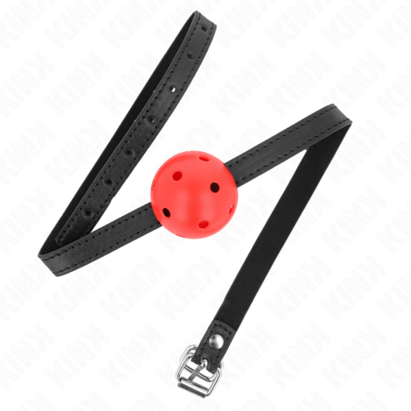 KINK - MORDAZA DE BOLA 4.5 CM TRANSPIRABLE SIMPLICITY ROJO 62 x 1.5 CM-KINK COLLAR & GAG (Dreamlove) EAN: 8435565942007 - Imagen 2