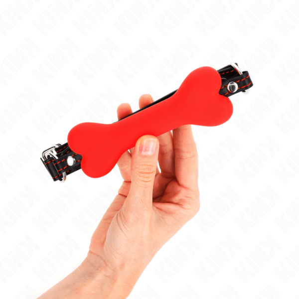 KINK - MORDAZA DE HUESO 12 CM ROJO 63 x 2 CM-KINK COLLAR & GAG (Dreamlove) EAN: 8435565942366 - Imagen 2