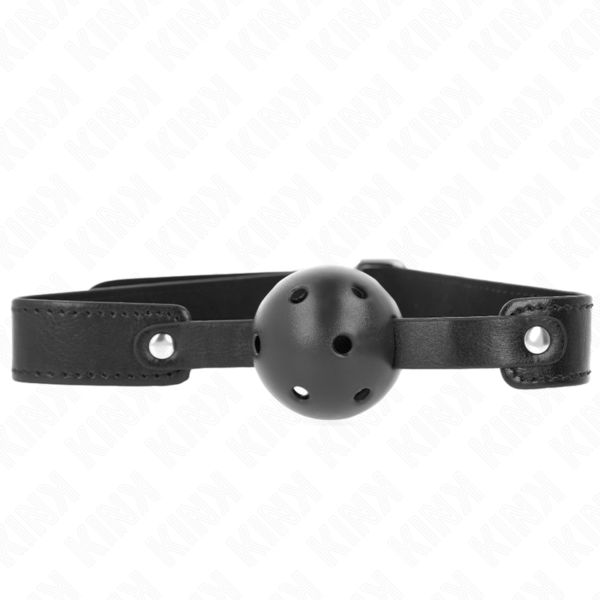 KINK - MORDAZA DE BOLA 4.5 CM TRANSPIRABLE NEGRO 65 x 2.5 CM-KINK COLLAR & GAG (Dreamlove) EAN: 8435565941949