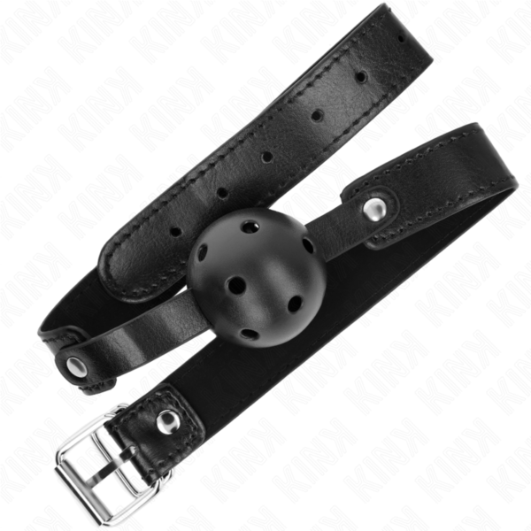 KINK - MORDAZA DE BOLA 4.5 CM TRANSPIRABLE NEGRO 65 x 2.5 CM-KINK COLLAR & GAG (Dreamlove) EAN: 8435565941949 - Imagen 2