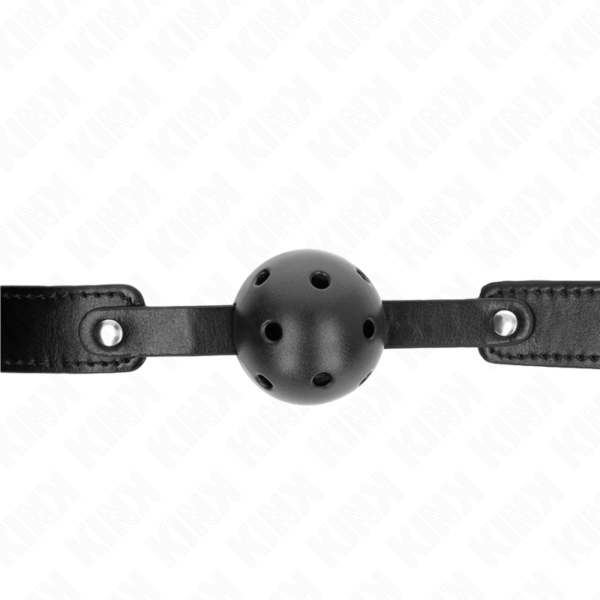 KINK - MORDAZA DE BOLA 4.5 CM TRANSPIRABLE NEGRO 65 x 2.5 CM-KINK COLLAR & GAG (Dreamlove) EAN: 8435565941949 - Imagen 3