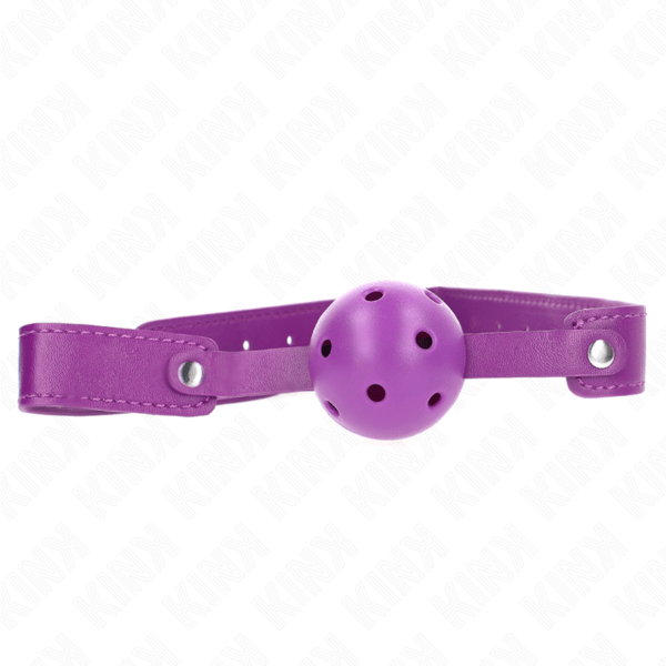 KINK - MORDAZA DE BOLA 4.5 CM TRANSPIRABLE MORADO 65 x 2.5 CM-KINK COLLAR & GAG (Dreamlove) EAN: 8435565941956