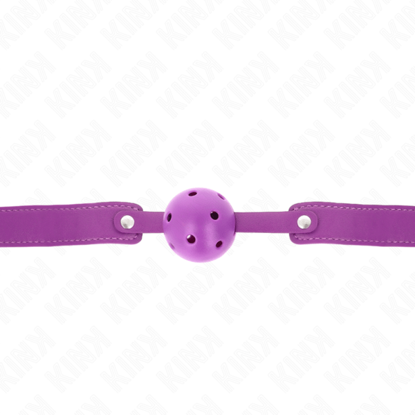 KINK - MORDAZA DE BOLA 4.5 CM TRANSPIRABLE MORADO 65 x 2.5 CM-KINK COLLAR & GAG (Dreamlove) EAN: 8435565941956 - Imagen 3