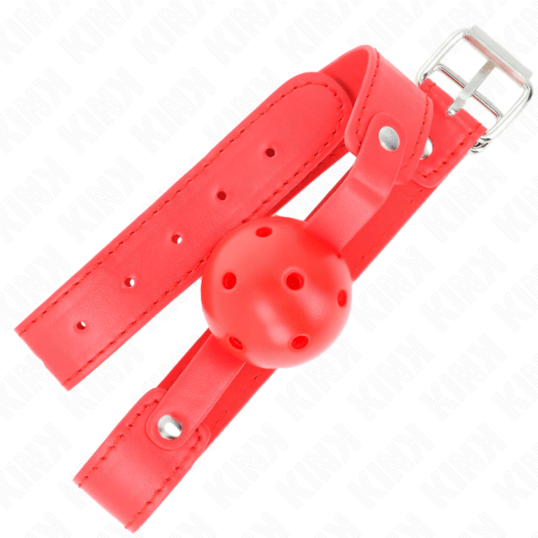 KINK - MORDAZA DE BOLA 4.5 CM TRANSPIRABLE ROJO 65 x 2.5 CM-KINK COLLAR & GAG (Dreamlove) EAN: 8435565941963 - Imagen 2