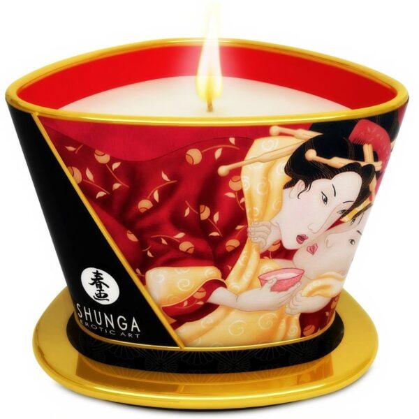 SHUNGA - MINI CARESS BY CANDELIGHT VELA MASAJE FRESAS Y CAVA 170 ML-SHUNGA CANDLES (Dreamlove) EAN: 697309045087