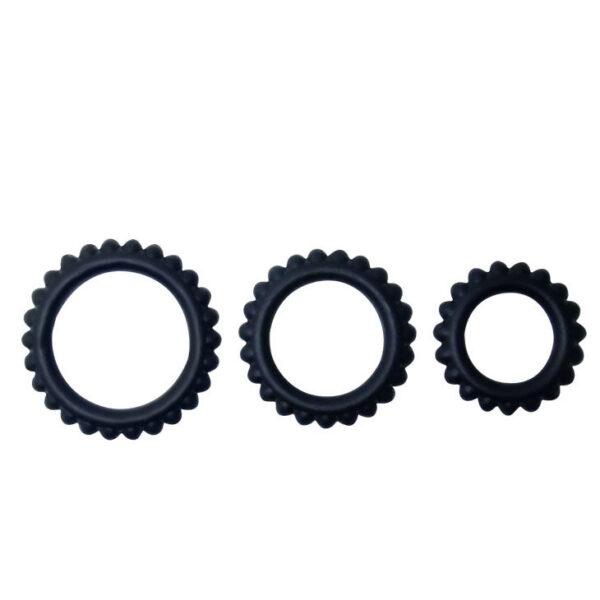 BAILE - TITAN SET 3 PCS COCK RING BLACK 2.8 + 2.4 + 1.9 CM-BAILE FOR HIM (Dreamlove) EAN: 8435565917340