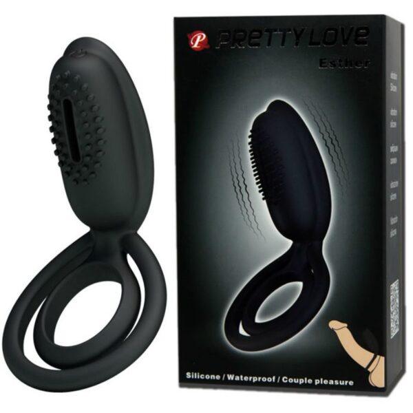 PRETTY LOVE - ESTHER ANILLO VIBRADOR CON ESTIMULADOR-PRETTY LOVE MALE (Dreamlove) EAN: 8435565921668 - Imagen 9