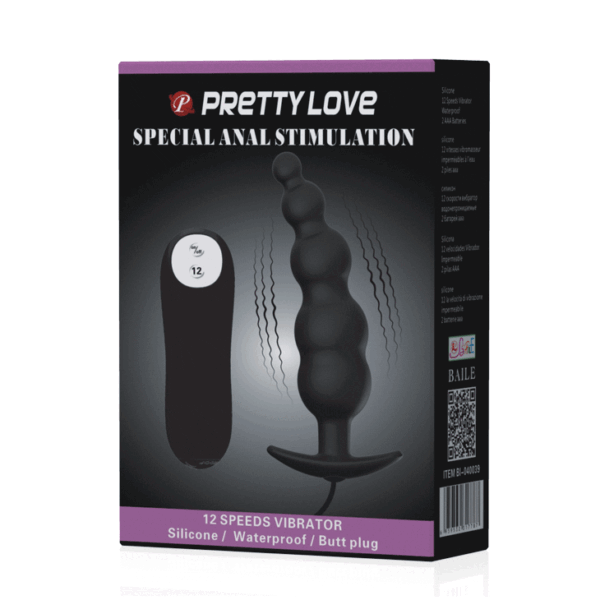 PRETTY LOVE - PLUG ANAL SILICONA ESTIMULACION EXTRA Y 12 MODOS VIBRACION NEGRO-PRETTY LOVE BOTTOM (Dreamlove) EAN: 8435565921279 - Imagen 8