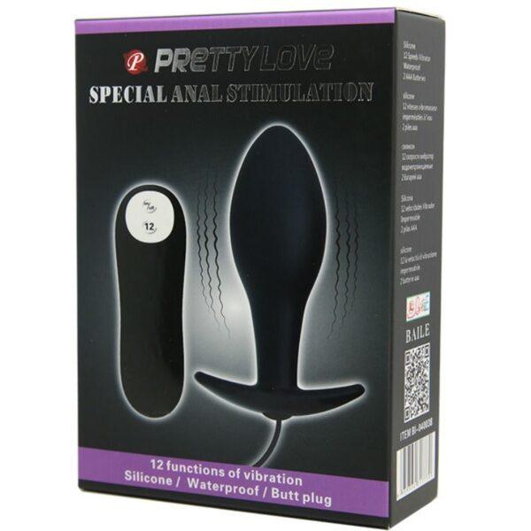 PRETTY LOVE - PLUG ANAL SILICONA FORMA ANCLA 12 MODOS VIBRACION NEGRO-PRETTY LOVE BOTTOM (Dreamlove) EAN: 6959532317770 - Imagen 3