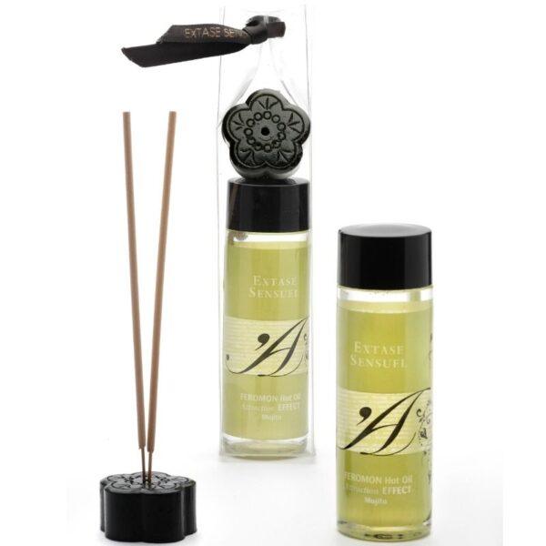 EXTASE SENSUAL - ACEITE MASAJE EFECTO CALOR CON FEROMONAS MOJITO 100 ML-EXTASE SENSUAL (Dreamlove) EAN: 8436533093646 - Imagen 2