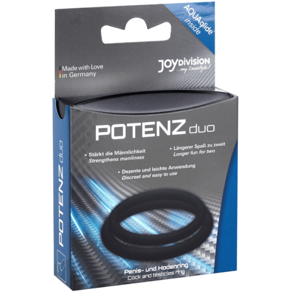 JOYDIVISION POTENZDUO - ANILLOS PARA PENE NEGRO - M-JOYDIVISION POTENZDUO (Dreamlove) EAN: 4028403156359 - Imagen 2