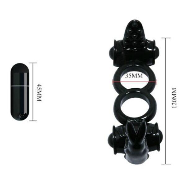 BAILE - SWEET RING ANILLO DOBLE CON RABBIT DOBLE-BAILE FOR HIM (Dreamlove) EAN: 8435565917760 - Imagen 4