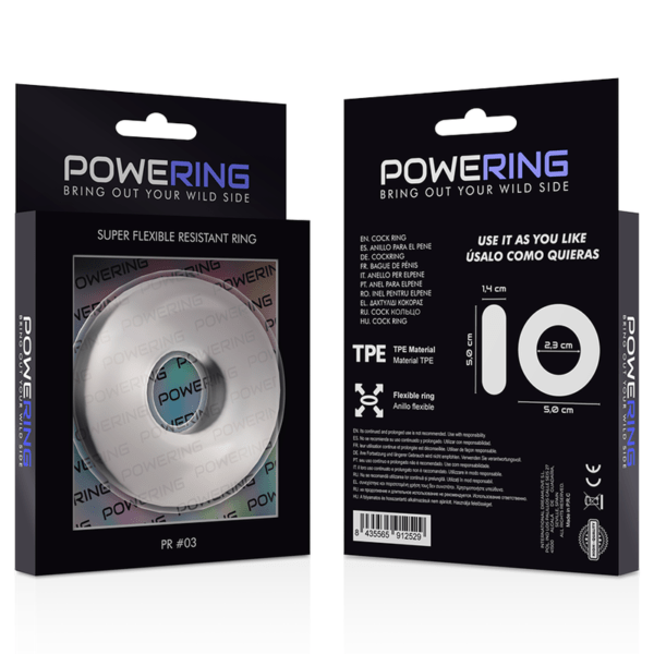 POWERING - SUPER FLEXIBLE Y RESISTENTE ANILLO PENE  5CM PR03 CLEAR-POWERING (Dreamlove) EAN: 8435565913335 - Imagen 12
