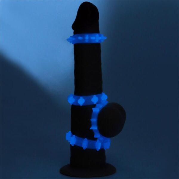 Lumino Play Set 4 Anillo para el Pene Luz Azul-LOVETOY (LoveCherry) EAN: 6970260908412 - Imagen 4