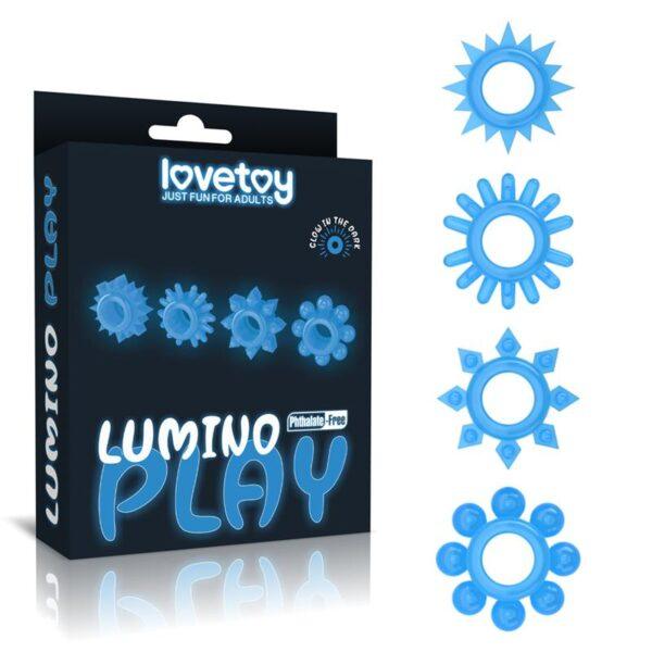Lumino Play Set 4 Anillo para el Pene Luz Azul-LOVETOY (LoveCherry) EAN: 6970260908412 - Imagen 8