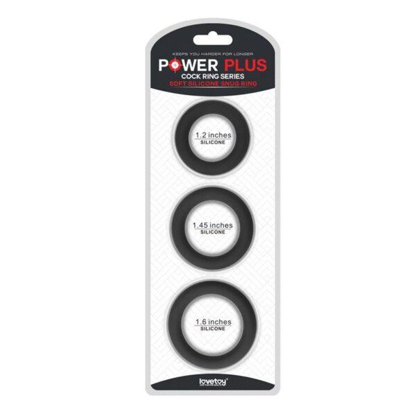 Pack de 3 Anillos para el Pene Power Plus Negro-LOVETOY (LoveCherry) EAN: 6970260906678 - Imagen 2